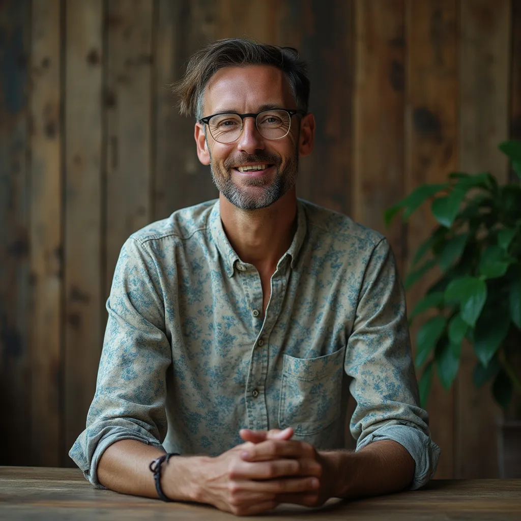 Coach [Prénom Nom] souriant et professionnel dans un cadre inspirant