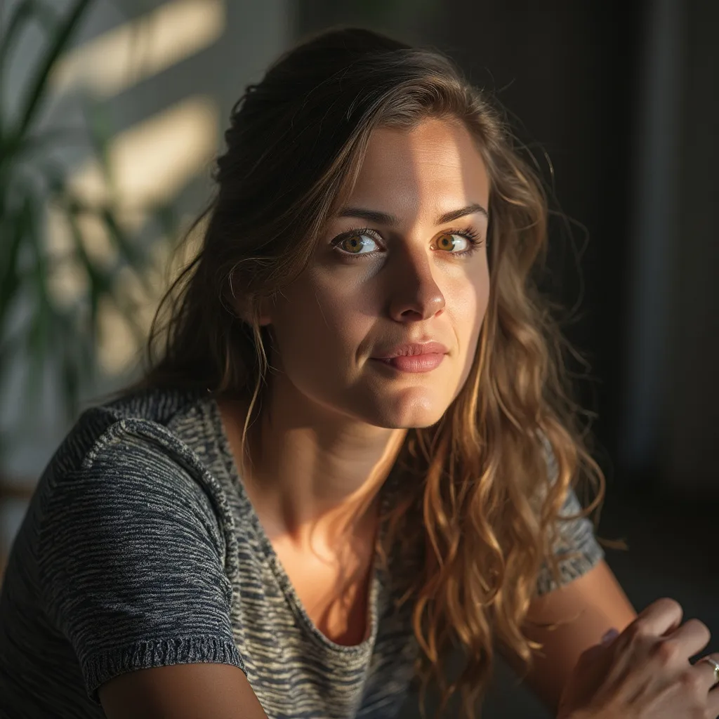 Personne détendue et souriante dans un environnement paisible